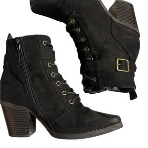 Women’s Black Ankle Boots with Block Heel